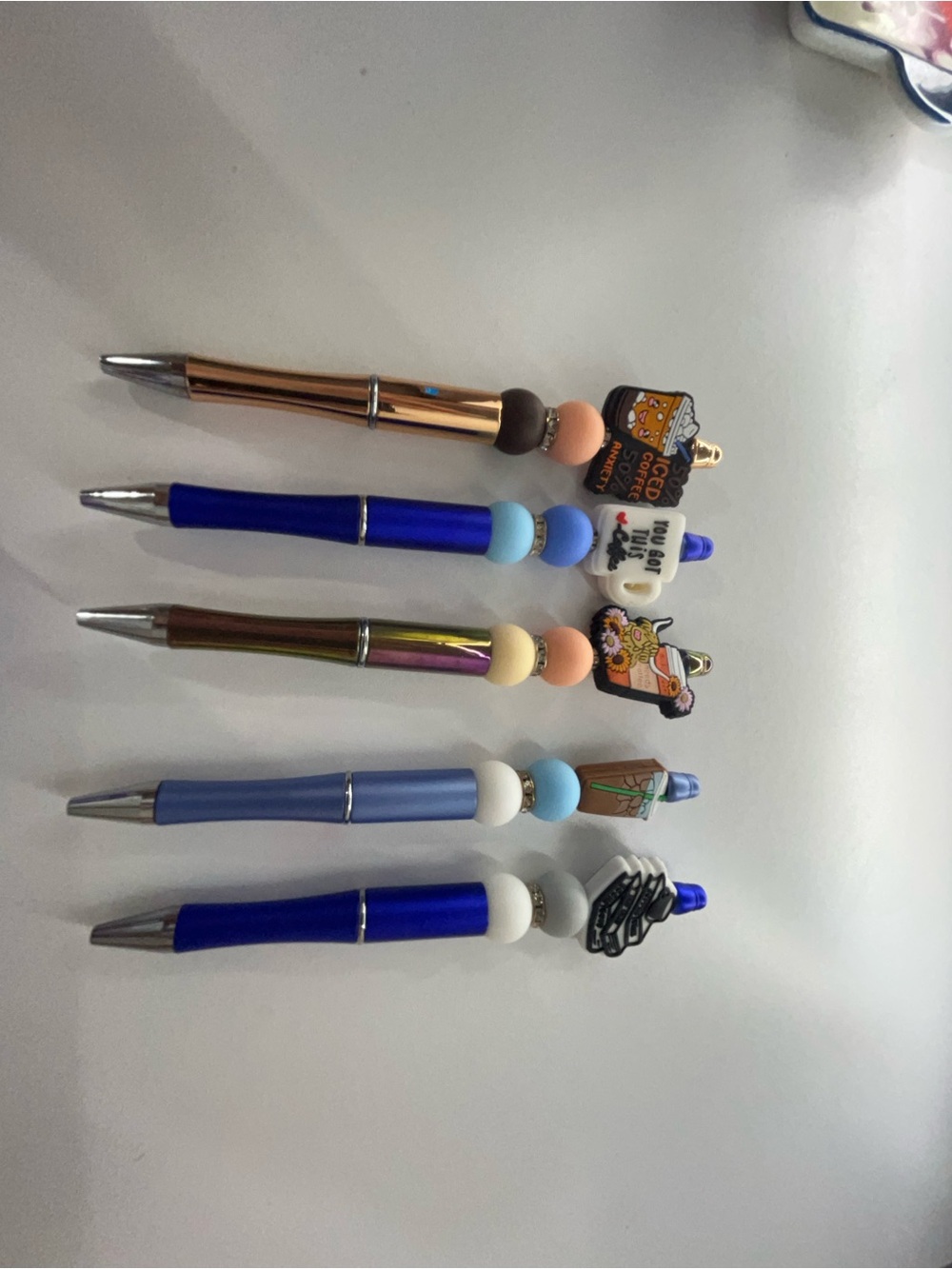 Assorted Blue and Metallic Decorative Ballpoint Pens - Home Accents